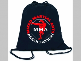 MMA ľahké sťahovacie vrecko ( batôžtek / vak ) s čiernou šnúrkou, 100% bavlna 100 g/m2, rozmery cca. 37 x 41 cm